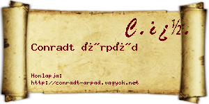 Conradt Árpád névjegykártya
